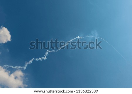Clouds and blue sky for background.