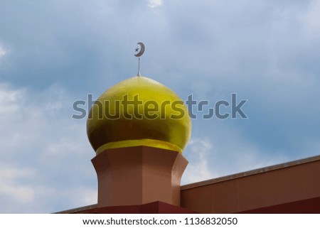 Mosque with blue sky and soft focus