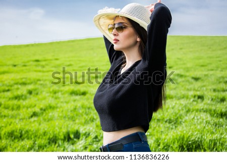 outdoors female model photo shoot in the spring