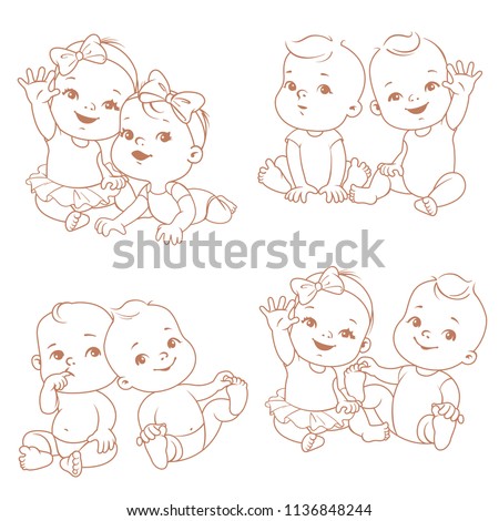 Boy And Girl Twin Stock Vector Images Avopix Com