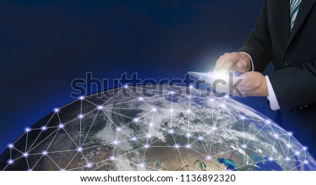 World network social internet concept of global business of Elements of this image furnished by NASA