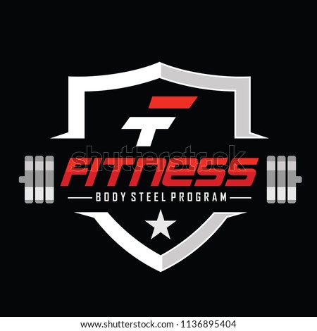 Fitness and Bodybuilding Logo design inspiration Vector Royalty-Free Stock Photo #1136895404