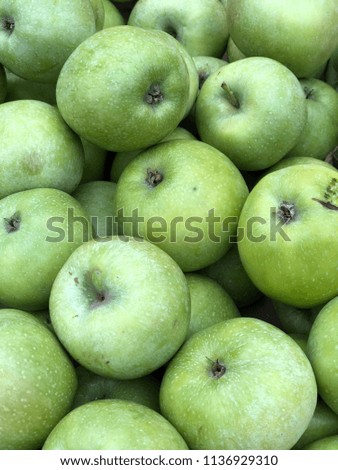 green apples top view for food texture