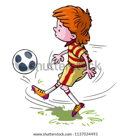 Vector illustration, football player, cartoon concept, white background.