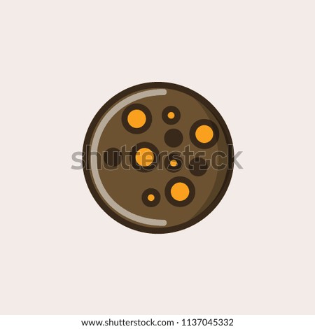 Choco chip cookie with orange and chocolate. Colorful isolated vector icon in flat style with outline for your project