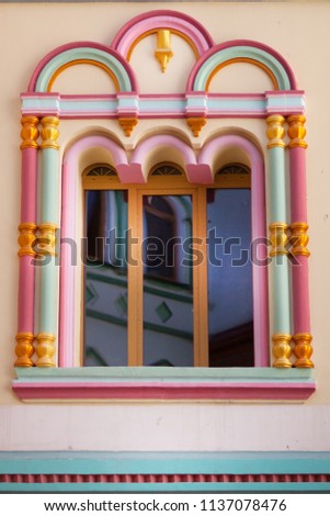 Window with a beautiful color frame