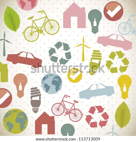 recycle signs over beige background. vector illustration