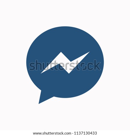modern Social network notification icon.  message (Chats, Comments) icon, Online messaging . Vector illustration. Royalty-Free Stock Photo #1137130433