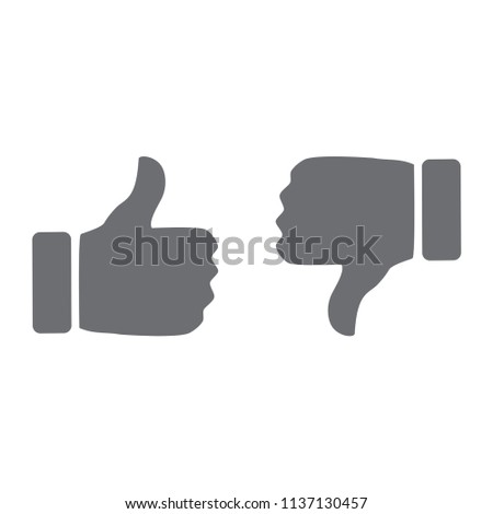 like and dislike thumb button vector icon, modern icon with white background