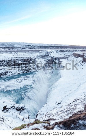 Mega waterfall (Gullfoss)