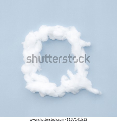 Alphabet Q . English alphabet letters In the concept of the clouds in the sky bright. pastel color tone