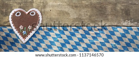 Bavarian Wood Sign Gingerbread Heart Oktoberfest Background