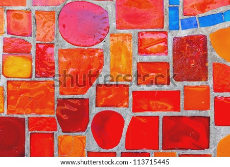 Colored glass-ceramic tiles on the wall - Moscow