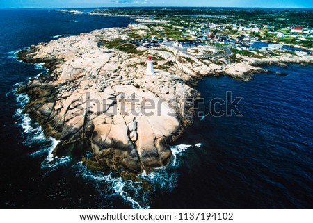 Aerial image of Peggy's Cove, Nova Scotia, Canada