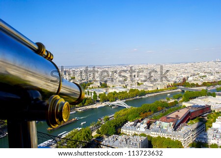 Telescope over Paris, France
