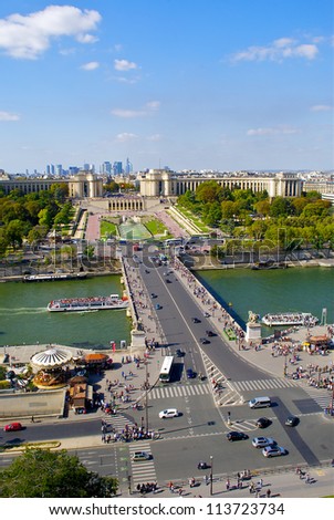 View of the bridge and Trocadero square