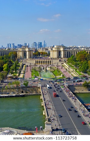 View of the bridge and Trocadero square