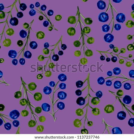 Watercolor seamless pattern with berries.Fruity background.