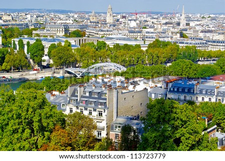 Paris, river Seine, panoramic view