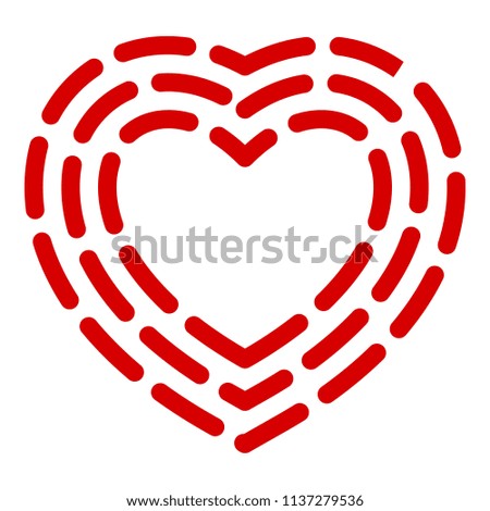 Dashed line heart icon. Simple illustration of dashed line heart vector icon for web design isolated on white background