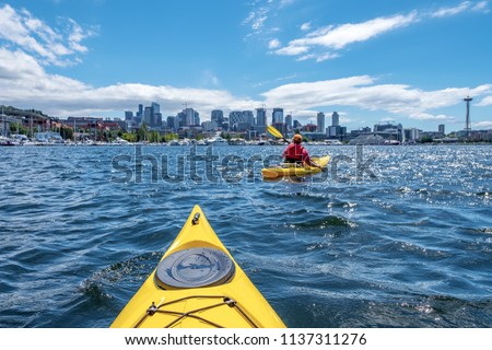 Kayaking at Lake Union in Seattle, WA