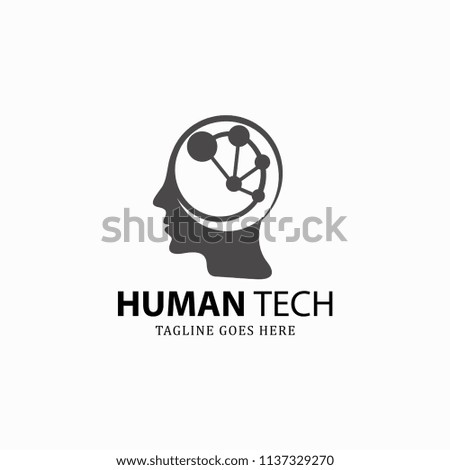 Human tech logo, Creative idea logo, Learning icon