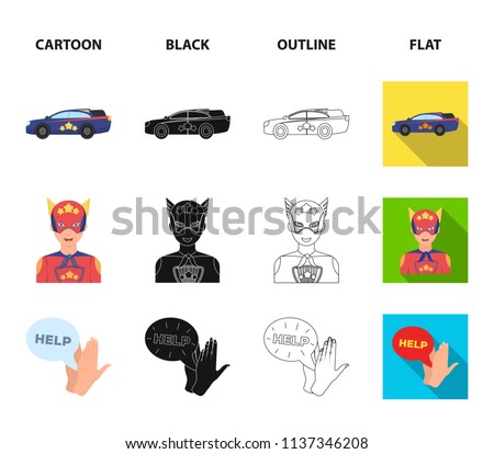 Explosion, fire, smoke and other web icon in cartoon,black,outline,flat style.Superman, superforce, cry, icons in set collection.