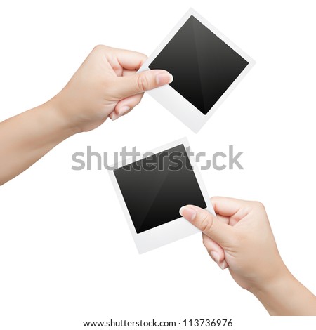 hand of women and Picture frame