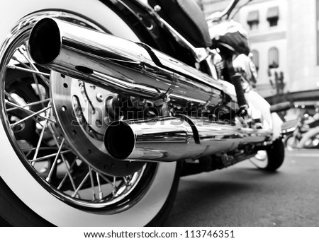 motorcycle with double exhaust