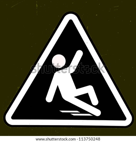 Slippery wet floor sign