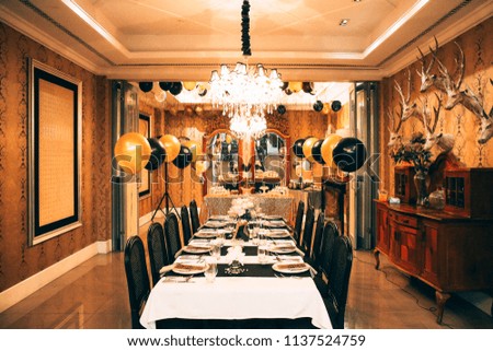 Elegant decorations of small birthday party at home
