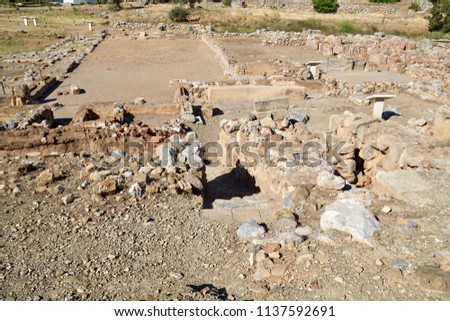 Zakros Minoan Palast Site, Crete, Greece was the fourth largest on the island, but with a strategic important position on the west coast for the trade with Egypt and near east   