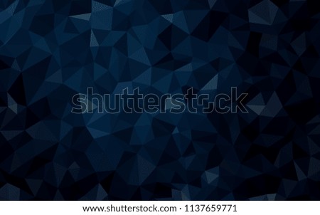 Dark BLUE vector polygonal pattern. Shining polygonal illustration, which consist of triangles. New template for your brand book.