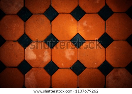 Concrete floor, orange walkway,Background wallpaper and texture