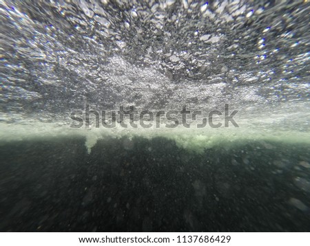Underwater view of the waterfall at Florence Falls in the Litchfield National Park, Northern Territory, Australia