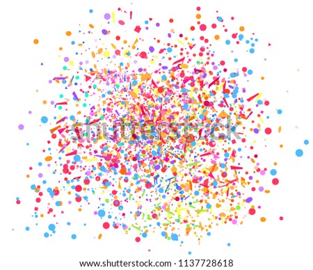 Confetti on white. Background with multicolored glitters. Pattern for design. Print for flyers, posters, banners and textiles. Greeting cards. Luxury texture