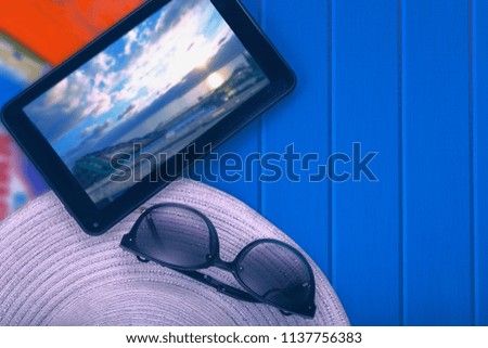 accessories for relaxation close-up on wooden background
