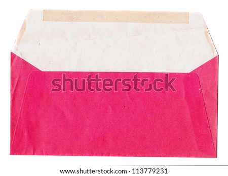 isolated on white background old red envelope