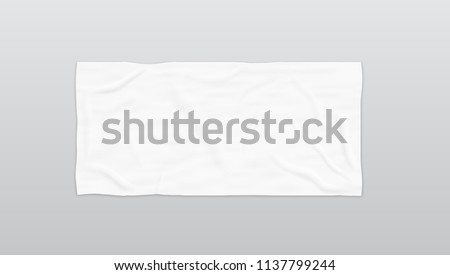 Clear White Soft Beach Towel For Branding. EPS10 Vector Royalty-Free Stock Photo #1137799244