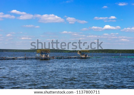 Remote pier with dock on the lake