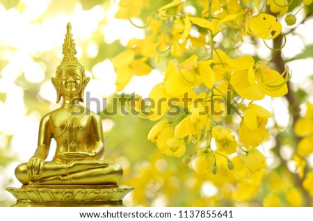 Buddhism statue ,Buddhism religion on flower background,