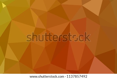 Light Orange vector shining triangular backdrop. Glitter abstract illustration with an elegant design. The polygonal design can be used for your web site.