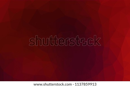 Dark Red vector abstract mosaic backdrop. Shining polygonal illustration, which consist of triangles. Triangular pattern for your design.