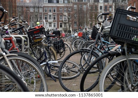 parking for bicycle in Amsterdam