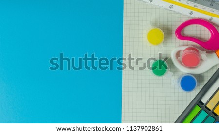 The Back to school concept image colorful background.