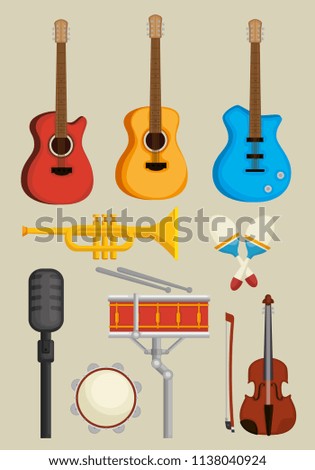 set musical instruments icons