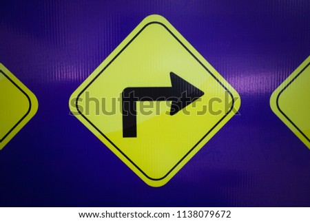 
Traffic Sign, Turn right ahead sign
