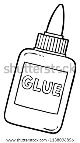 Vector Cartoon Glue Bottle Line Art Royalty-Free Stock Photo #1138096856
