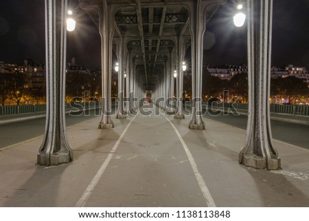 Bir-Hakeim Bridge with lights in Paris