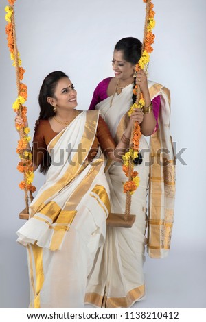 models in traditional kerala saree south indian look